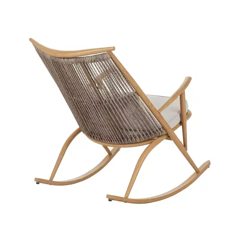 Christopher Knight Home Graziana Ensemble 3 pièces de chaises à bascule d'extérieur en rotin avec table d'appoint en céramique