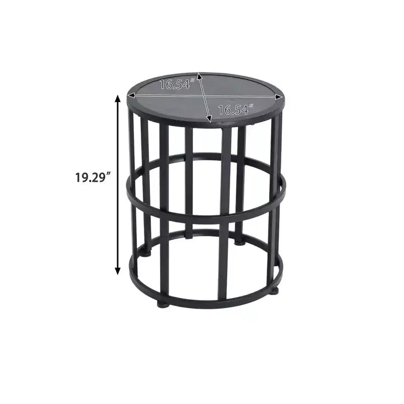 Christopher Knight Home Ilaria Ensemble de 3 Fauteuils à Bascule d'extérieur en Rotin avec Table d'Appoint en Carreaux de Céramique