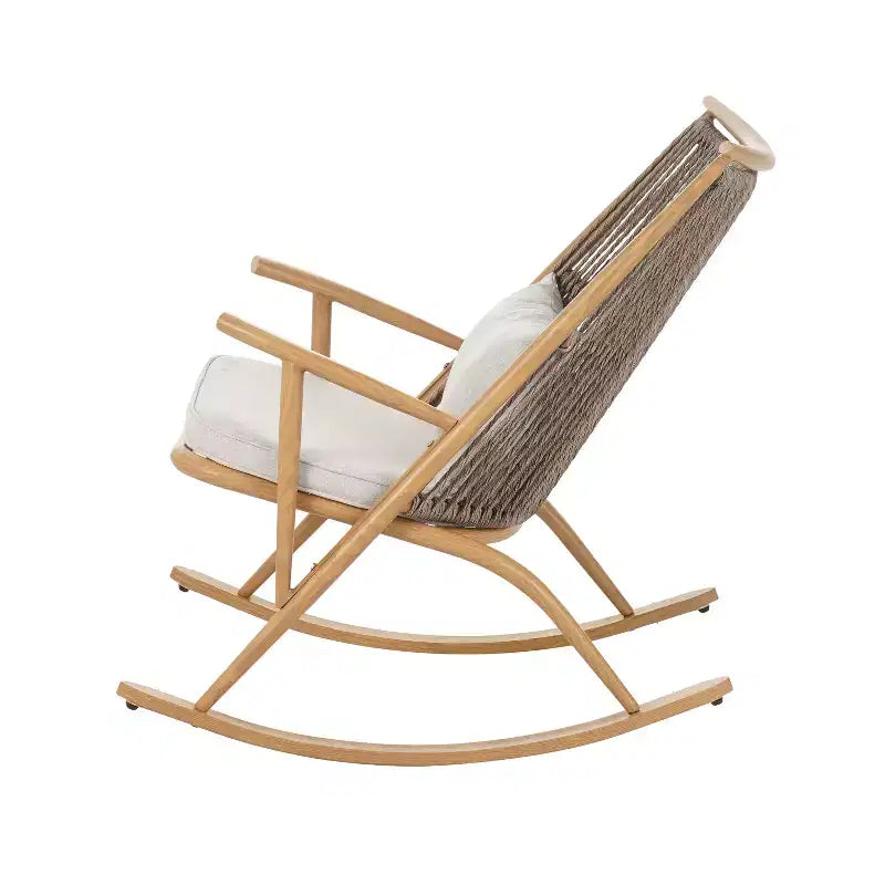 Christopher Knight Home Ilaria Ensemble de 3 Fauteuils à Bascule d'extérieur en Rotin avec Table d'Appoint en Carreaux de Céramique