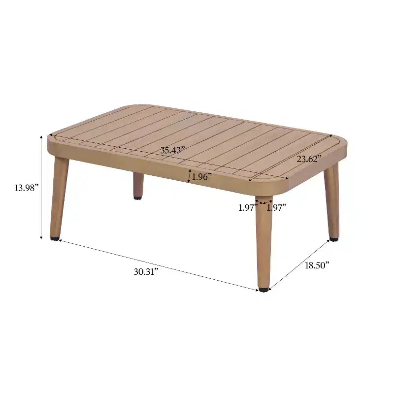 Christopher Knight Home Brixton – Ensemble de sièges de patio 2 pièces en bois d'acacia avec baignoire incurvée et table basse à lattes