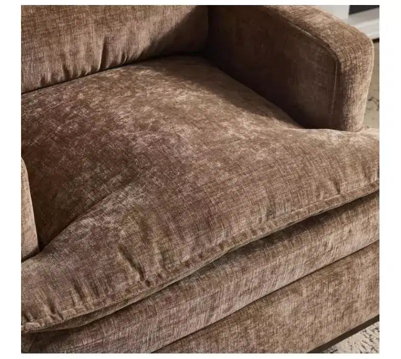 Karl Home Modern Comfy Upholstered Armchair with Back Pillow, 360 Degree Square Swivel Barrel Accent Chair for Living Room Beige