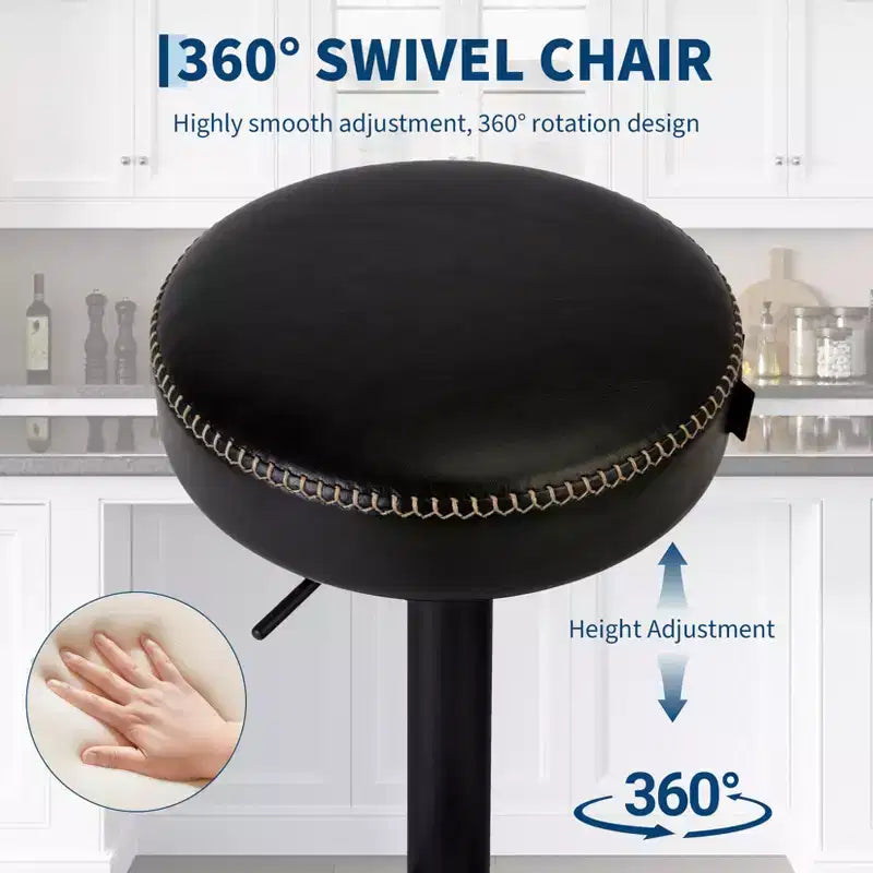 Tabourets de bar réglables modernes, lot de 2, pivotants à 360°, pour îlot de cuisine, bar de maison, salon