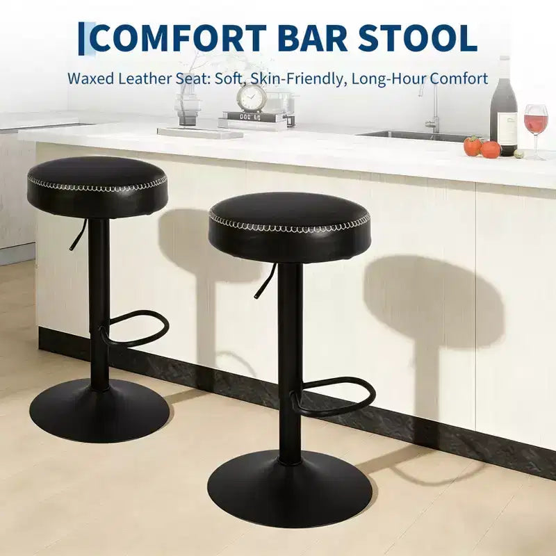 Tabourets de bar réglables modernes, lot de 2, pivotants à 360°, pour îlot de cuisine, bar de maison, salon