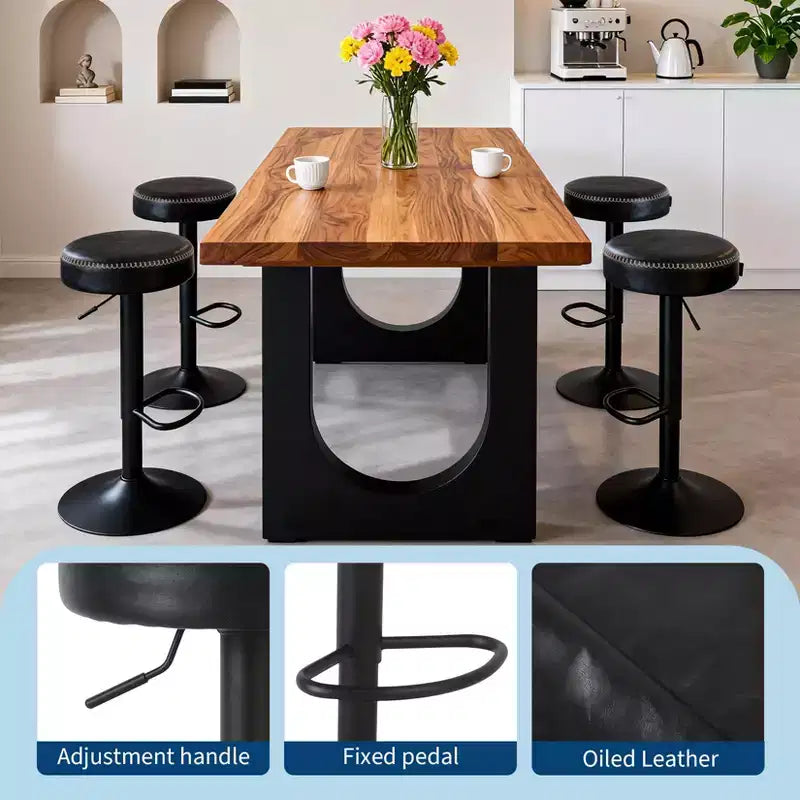 Tabourets de bar réglables modernes, lot de 2, pivotants à 360°, pour îlot de cuisine, bar de maison, salon