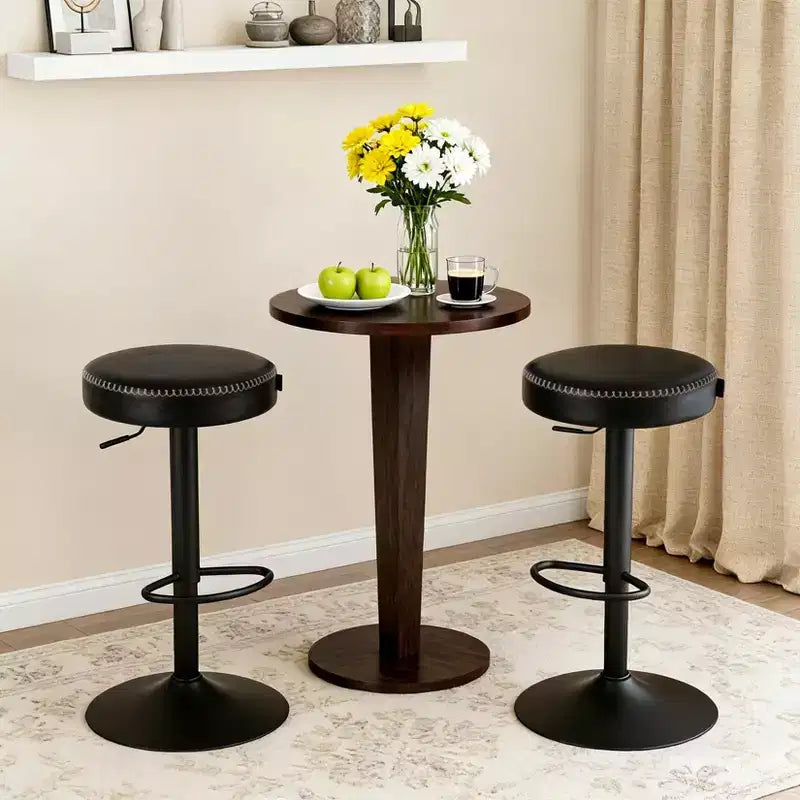 Tabourets de bar réglables modernes, lot de 2, pivotants à 360°, pour îlot de cuisine, bar de maison, salon