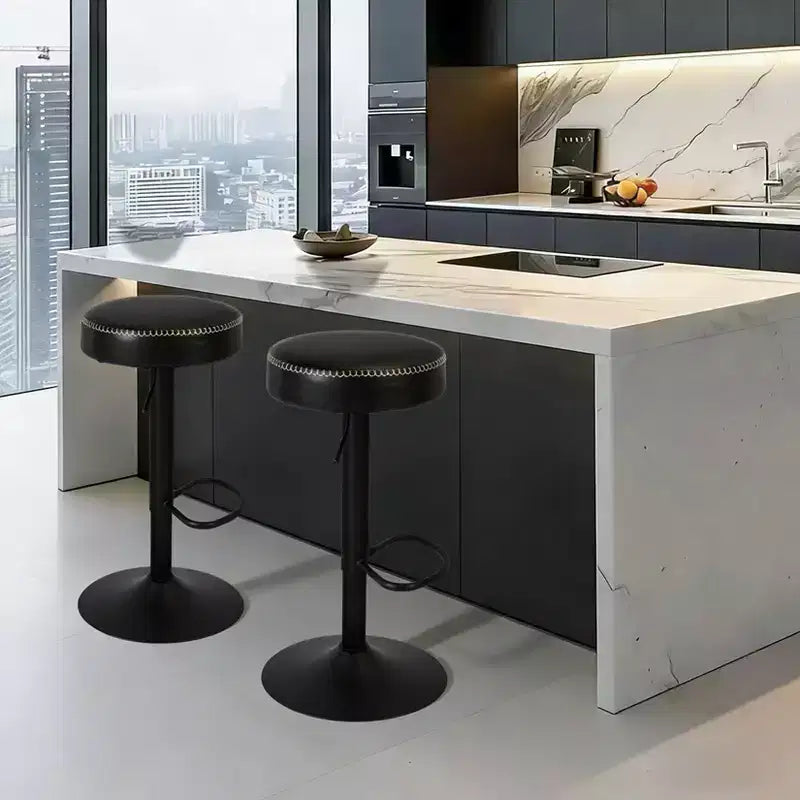 Tabourets de bar réglables modernes, lot de 2, pivotants à 360°, pour îlot de cuisine, bar de maison, salon