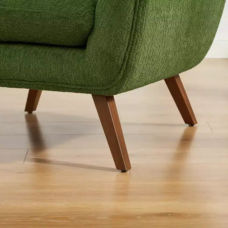 Art Leon Comfortable Jacquard Flannel Accent Chair with Wood Legs