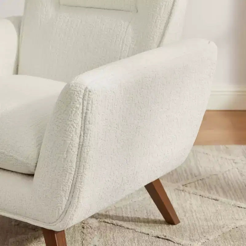 Art Leon Comfortable Jacquard Flannel Accent Chair with Wood Legs