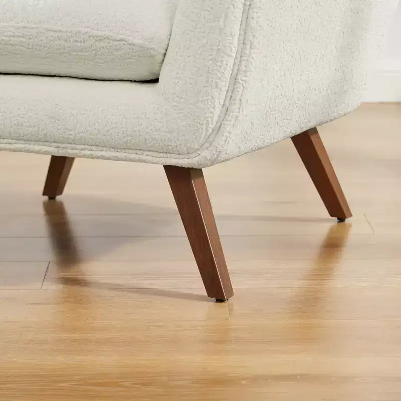 Art Leon Comfortable Jacquard Flannel Accent Chair with Wood Legs