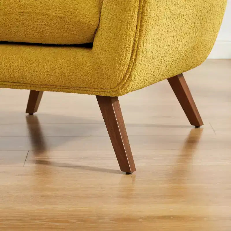 Art Leon Comfortable Jacquard Flannel Accent Chair with Wood Legs