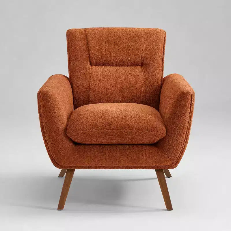 Art Leon Comfortable Jacquard Flannel Accent Chair with Wood Legs