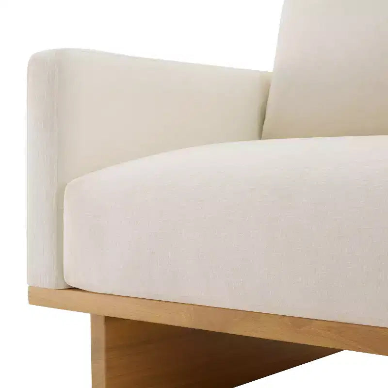 Christopher Knight Home Niran Modern Rubberwood Boucle Upholstered Accent Chair with Soft Cushion