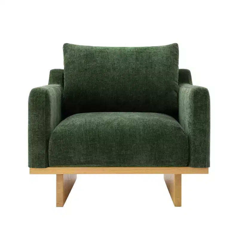 Christopher Knight Home Niran Modern Rubberwood Boucle Upholstered Accent Chair with Soft Cushion