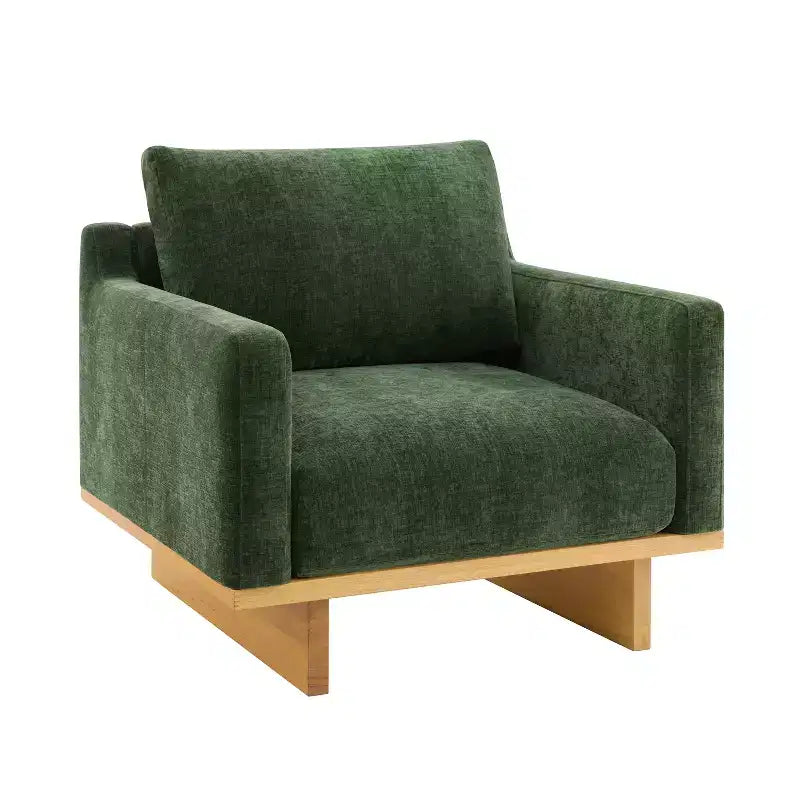 Christopher Knight Home Niran Modern Rubberwood Boucle Upholstered Accent Chair with Soft Cushion