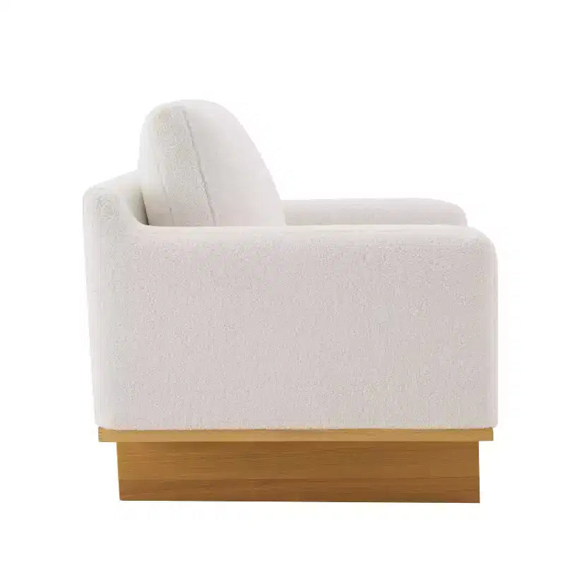 Christopher Knight Home Niran Modern Rubberwood Boucle Upholstered Accent Chair with Soft Cushion