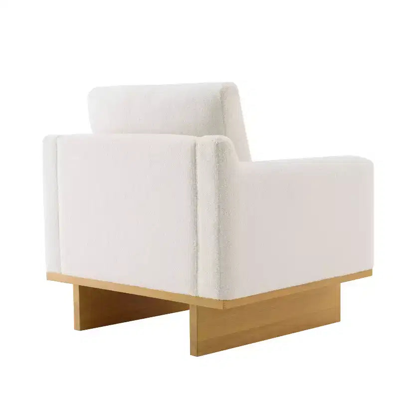 Christopher Knight Home Niran Modern Rubberwood Boucle Upholstered Accent Chair with Soft Cushion
