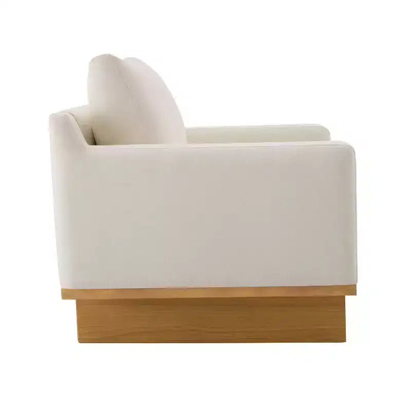 Christopher Knight Home Niran Modern Rubberwood Boucle Upholstered Accent Chair with Soft Cushion