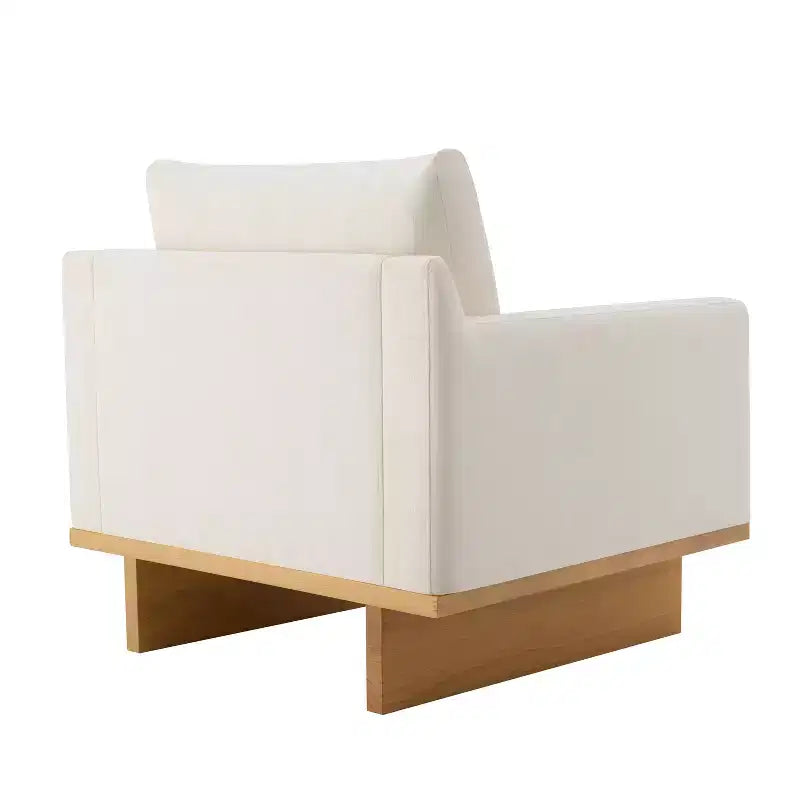 Christopher Knight Home Niran Modern Rubberwood Boucle Upholstered Accent Chair with Soft Cushion