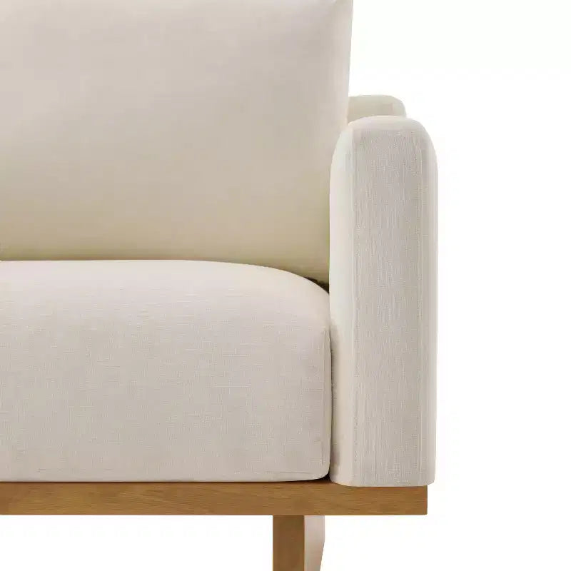 Christopher Knight Home Niran Modern Rubberwood Boucle Upholstered Accent Chair with Soft Cushion
