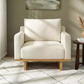 Christopher Knight Home Niran Modern Rubberwood Boucle Upholstered Accent Chair with Soft Cushion