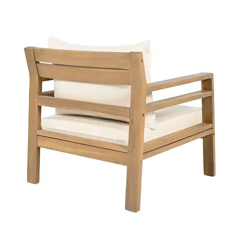 Christopher Knight Home Niran Ensemble de conversation moderne 5 pièces en bois d'acacia avec dossier incurvé et coussins