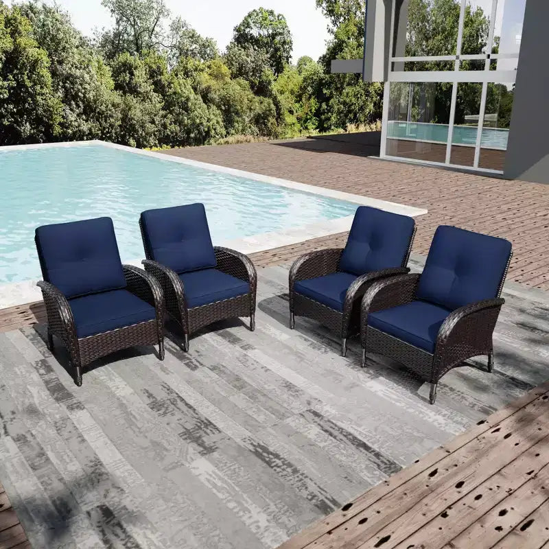 Chaises de patio haut de gamme UPTIOT en osier tressé à la main avec coussins en oléfine pour un confort et une durabilité extérieurs