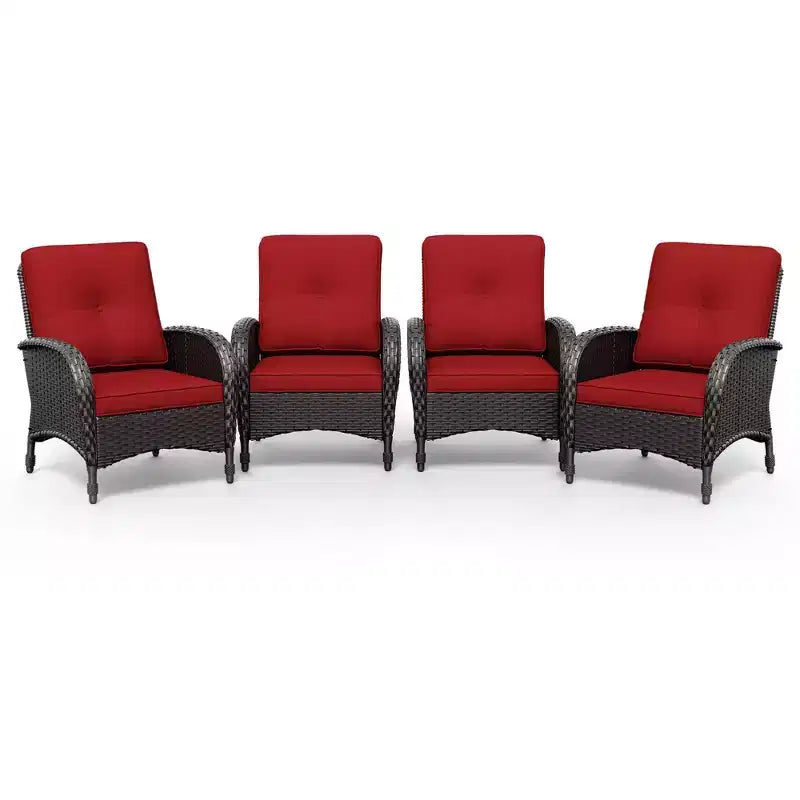 Chaises de patio haut de gamme UPTIOT en osier tressé à la main avec coussins en oléfine pour un confort et une durabilité extérieurs