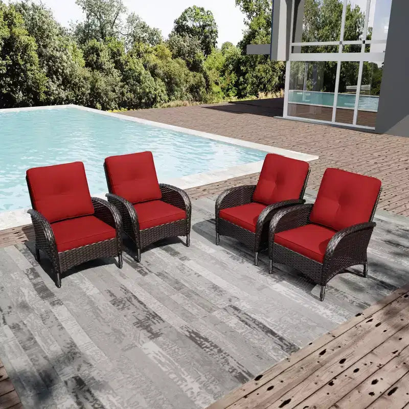 Chaises de patio haut de gamme UPTIOT en osier tressé à la main avec coussins en oléfine pour un confort et une durabilité extérieurs