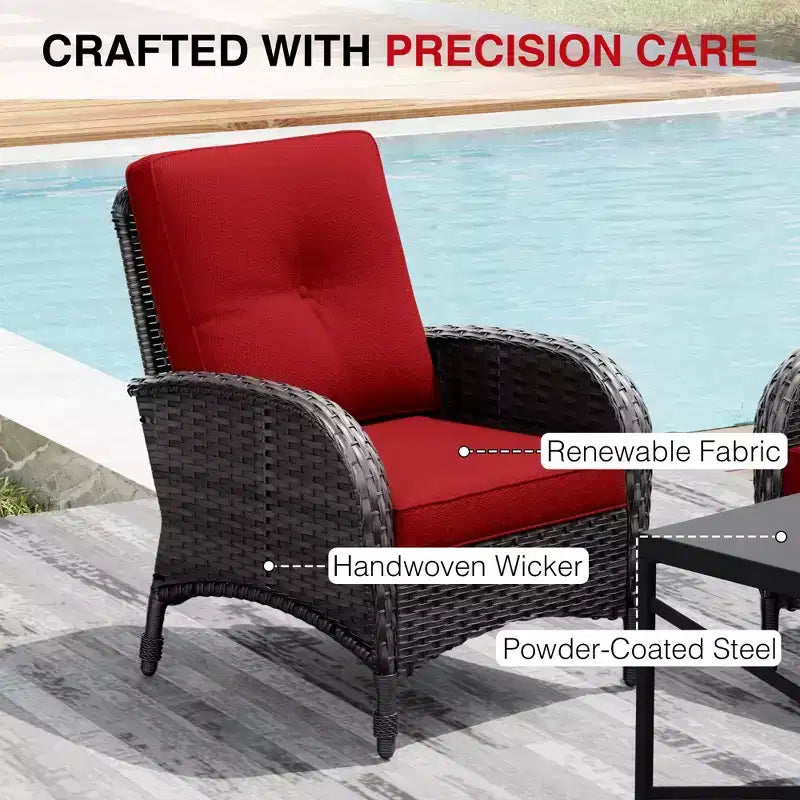 Chaises de patio haut de gamme UPTIOT en osier tressé à la main avec coussins en oléfine pour un confort et une durabilité extérieurs