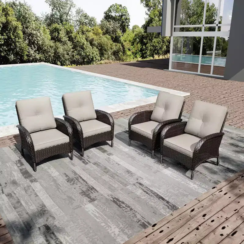 Chaises de patio haut de gamme UPTIOT en osier tressé à la main avec coussins en oléfine pour un confort et une durabilité extérieurs