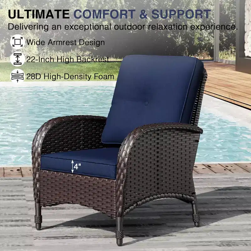 Chaises de patio haut de gamme UPTIOT en osier tressé à la main avec coussins en oléfine pour un confort et une durabilité extérieurs