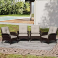 UPTIOT Premium Handwoven Wicker Patio Chairs with Olefin Cushions for Outdoor Comfort and Durability
