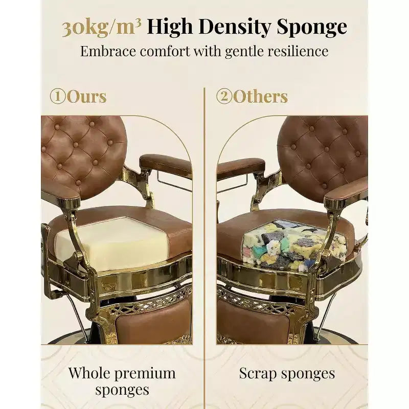 Fauteuil inclinable robuste vintage, hauteur réglable, pivotant à 360°, avec appui-tête et repose-pieds, capacité de 317 kg