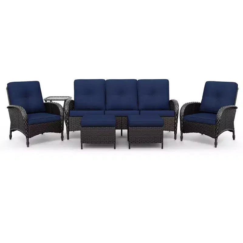 UPTIOT Salon de Jardin en Osier pour l'Extérieur avec Coussins Haute Densité et Conception Résistante aux Intempéries pour Terrasse et Jardin