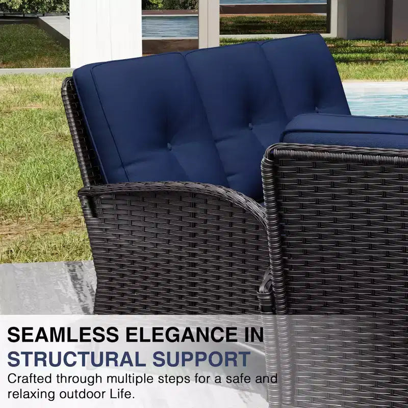 UPTIOT Salon de Jardin en Osier pour l'Extérieur avec Coussins Haute Densité et Conception Résistante aux Intempéries pour Terrasse et Jardin