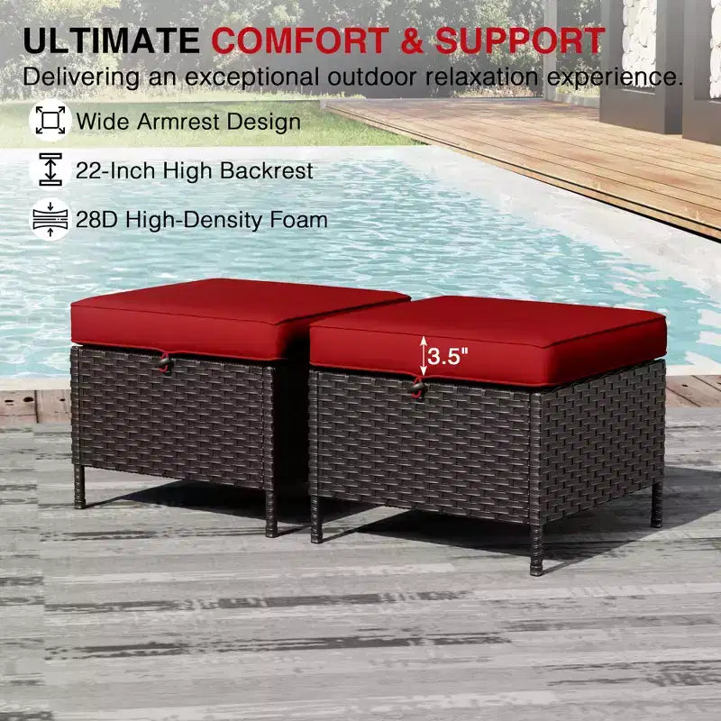 UPTIOT Salon de Jardin en Osier pour l'Extérieur avec Coussins Haute Densité et Conception Résistante aux Intempéries pour Terrasse et Jardin