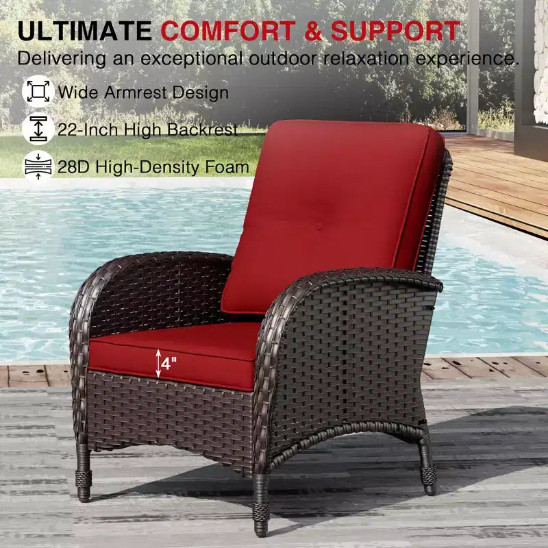UPTIOT Salon de Jardin en Osier pour l'Extérieur avec Coussins Haute Densité et Conception Résistante aux Intempéries pour Terrasse et Jardin