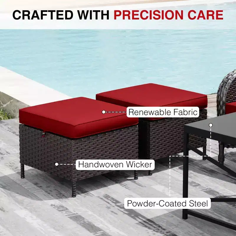 UPTIOT Salon de Jardin en Osier pour l'Extérieur avec Coussins Haute Densité et Conception Résistante aux Intempéries pour Terrasse et Jardin