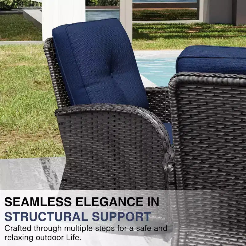 Ensemble de patio extérieur UPTIOT : 2 chaises en osier et 2 poufs pour un confort et une durabilité ultimes