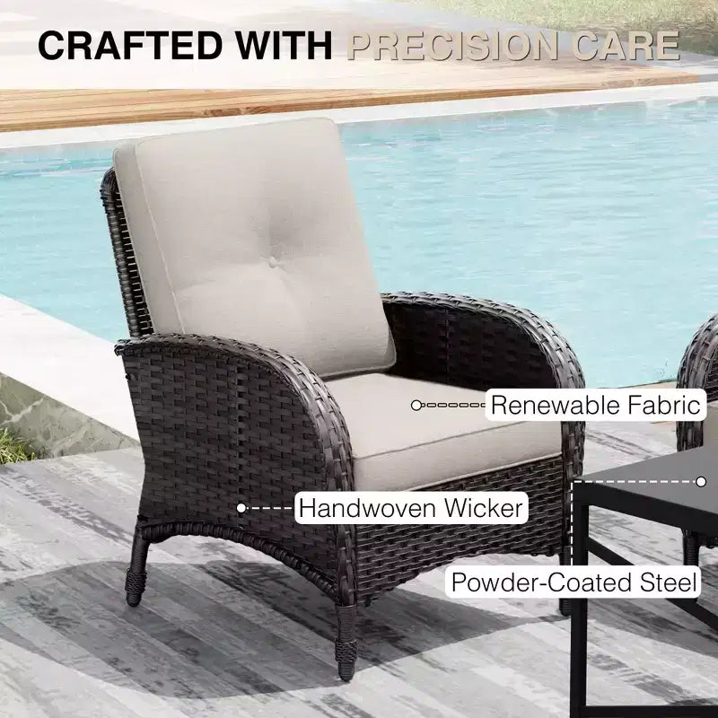 Ensemble de patio extérieur UPTIOT : 2 chaises en osier et 2 poufs pour un confort et une durabilité ultimes