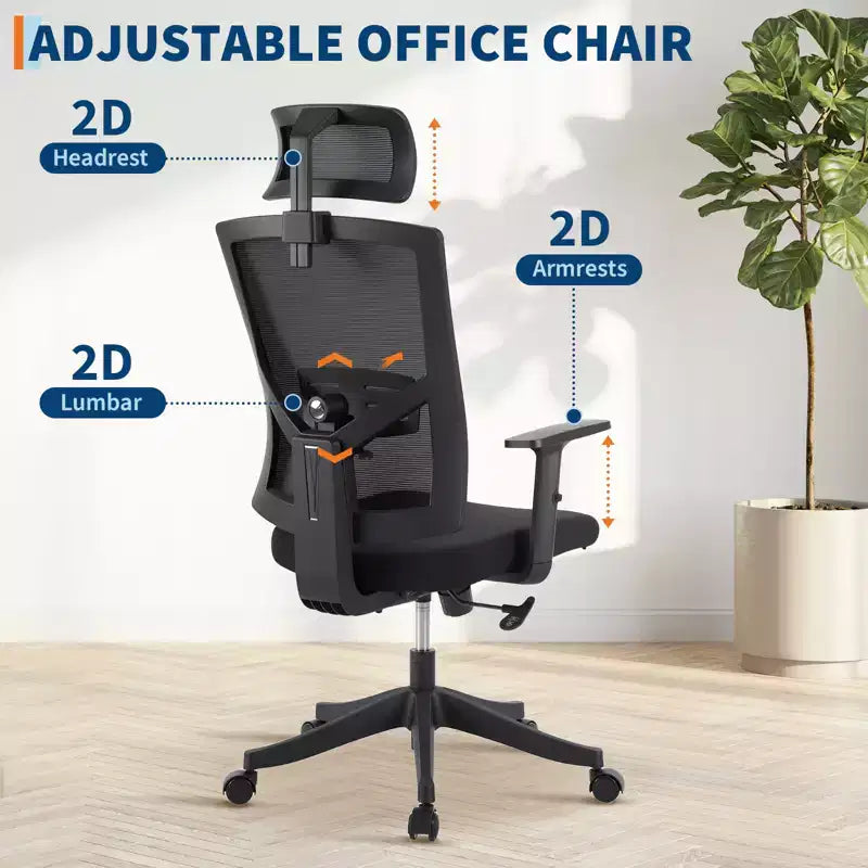 Office Chair Ergonomic Desk Chairs, Adjustable Lumbar Support, Adjustable Lumbar Support, Swivel Task Chair, Adjustable Rocking Computer Chair