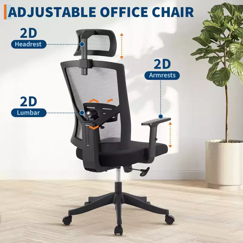 Office Chair Ergonomic Desk Chairs, Adjustable Lumbar Support, Adjustable Lumbar Support, Swivel Task Chair, Adjustable Rocking Computer Chair