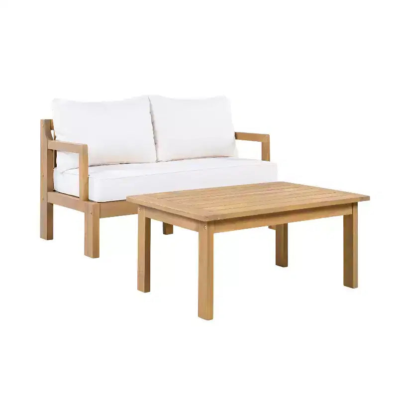 Christopher Knight Home Graziella Canapé deux places et table basse en bois d'acacia modernes pour patio
