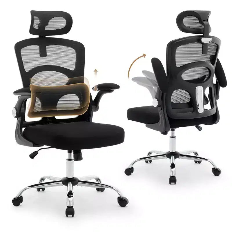 Ergonomic High-Back Mesh Office Chair, Adjustable Headrest & Lumbar Support, 360 Swivel Rolling, for Home, Office