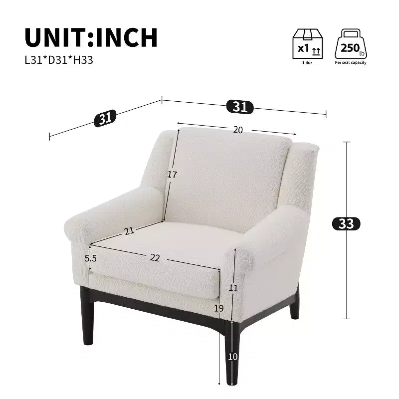 Fauteuil d'appoint Polibi avec accoudoirs évasés