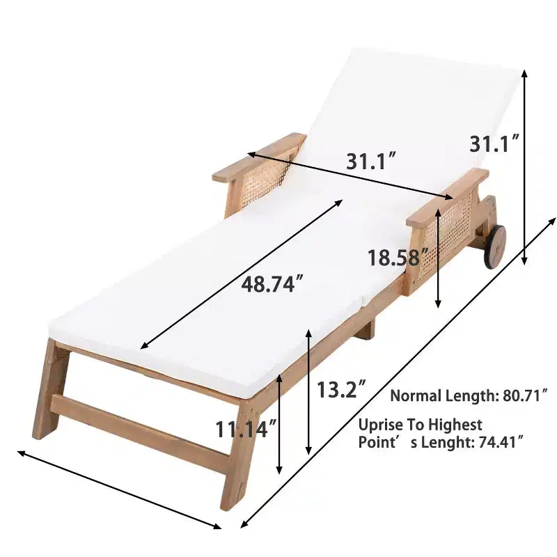 Ensemble table basse en carrelage céramique et bain de soleil moderne en acacia Jisoo Christopher Knight Home avec accoudoir en osier
