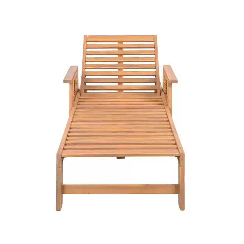 Ensemble table basse en carrelage céramique et bain de soleil moderne en acacia Jisoo Christopher Knight Home avec accoudoir en osier