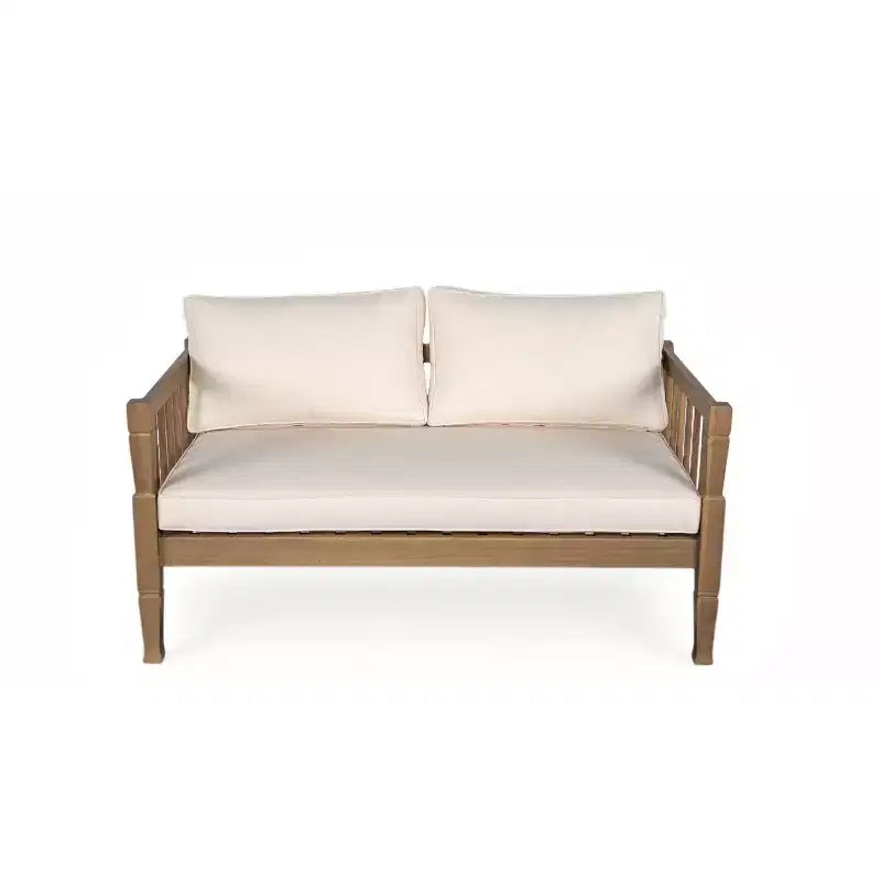Ensemble de mobilier de patio 4 pièces avec table basse, salon de conversation profond avec coussins pour jardin, balcon et cour - Panipeachy