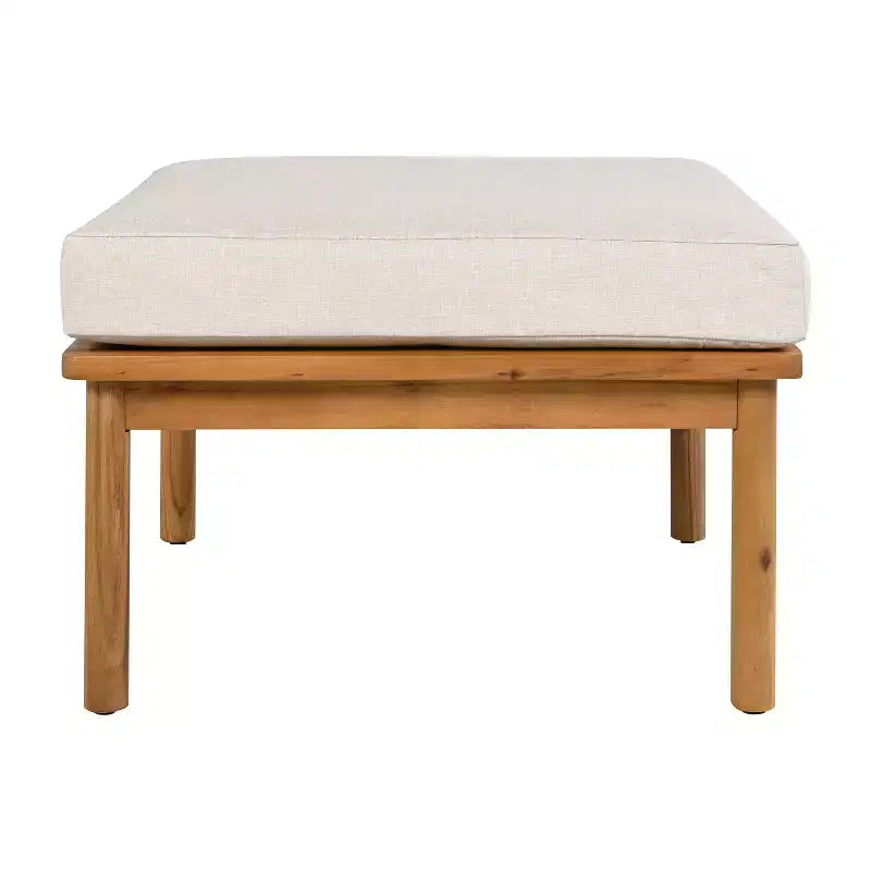 Ensemble de Canapé d'Extérieur 3/4/5 Pièces, Salon de Jardin Extérieur avec Table Basse et Coussins, Cadre Résistant aux Intempéries, Teck+Beige-ModernLuxe