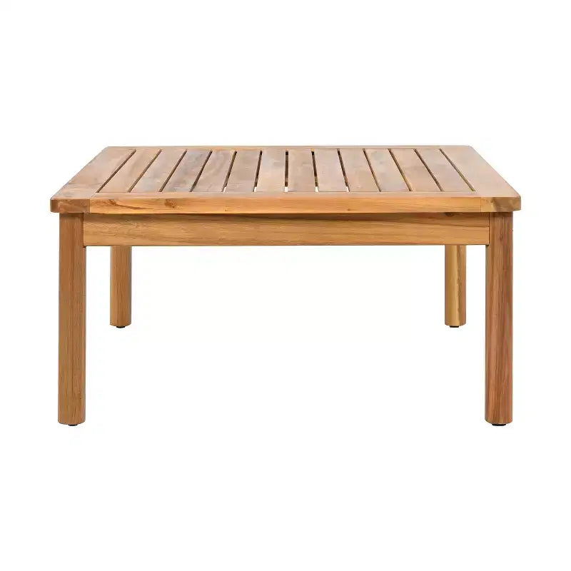 Ensemble de Canapé d'Extérieur 3/4/5 Pièces, Salon de Jardin Extérieur avec Table Basse et Coussins, Cadre Résistant aux Intempéries, Teck+Beige-ModernLuxe